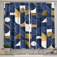 thumbnail image 1 of Ambesonne Vintage 70's Kitchen Curtains, Retro Lines Circles, 55"x36", Navy Blue White and Brown, 1 of 3