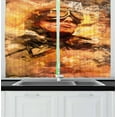 thumbnail image 1 of Ambesonne Vintage Airplane Kitchen Curtains, Pilot Portrait, 55"x39", Multicolor, 1 of 2