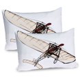thumbnail image 1 of Ambesonne Vintage Airplane Pillow Sham 2 Pack, Old Engine, 26"x20", Peach Burgundy Black, 1 of 3