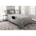 thumbnail image 1 of Ambesonne Vintage Airplane Quilted Bedspread Set 2 Pcs, Windows Detail, Twin Size, Grey Black, 1 of 3