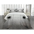 thumbnail image 1 of Ambesonne Vintage Airplane Quilted Bedspread Set 3 Pcs, Windows Detail, Queen Size, Grey Black, 1 of 5
