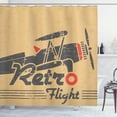 thumbnail image 1 of Ambesonne Vintage Airplane Shower Curtain, Retro Emblem, 69"Wx75"L, Sand Brown Vermilion, 1 of 3