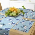 thumbnail image 1 of Ambesonne Vintage Airplane Table Runner & Placemats, Flying Crafts, Placemat 4 pcs + Runner 12"x72", Pale Blue Dark Blue, 1 of 2