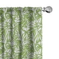 thumbnail image 1 of Ambesonne Vintage Asian Window Curtains, Folk Leaves Branch, Each 28" W x 95" L, Apple Green White, 1 of 4
