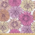 thumbnail image 1 of Ambesonne Vintage Asian Fabric by the Yard Upholstery, Chrysanthemums Spring, 3 Yards, White Cream and Baby Pink, 1 of 1