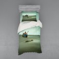 thumbnail image 1 of Ambesonne Vintage Bedding Set 3 Pcs, Abandoned Fishing Boat, Twin, Grey Blue, 1 of 3