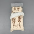 thumbnail image 1 of Ambesonne Vintage Bedding Set 3 Pcs, Boho Microphone Retro, Twin, Brown Ecru, 1 of 3