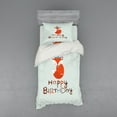 thumbnail image 1 of Ambesonne Vintage Bedding Set 3 Pcs, Fox Greeting Text, Twin XL, Almond Green Orange, 1 of 2