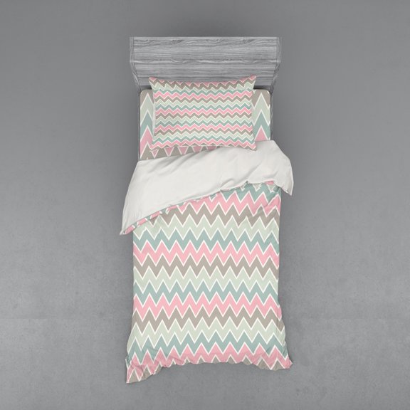 Ambesonne Vintage Bedding Set 3 Pcs, Modern Abstract Forms, Twin, Multicolor