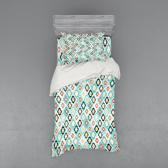 Ambesonne Vintage Bedding Set 3 Pcs, Ottoman Heraldic Style, Twin XL, Aqua