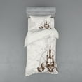 thumbnail image 1 of Ambesonne Vintage Bedding Set 3 Pcs, Priate Skull Compass, Twin, Brown Pearl Grey, 1 of 2