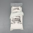 thumbnail image 1 of Ambesonne Vintage Bedding Set 3 Pcs, Retro Locomotive, Twin, Cream and Black, 1 of 3