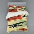 thumbnail image 1 of Ambesonne Vintage Bedding Set 4 Pcs, Adventure with Plane, Queen, Multicolor, 1 of 3