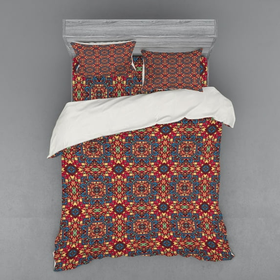 Ambesonne Vintage Bedding Set 4 Pcs, Colorful Inspired, Queen, Multicolor