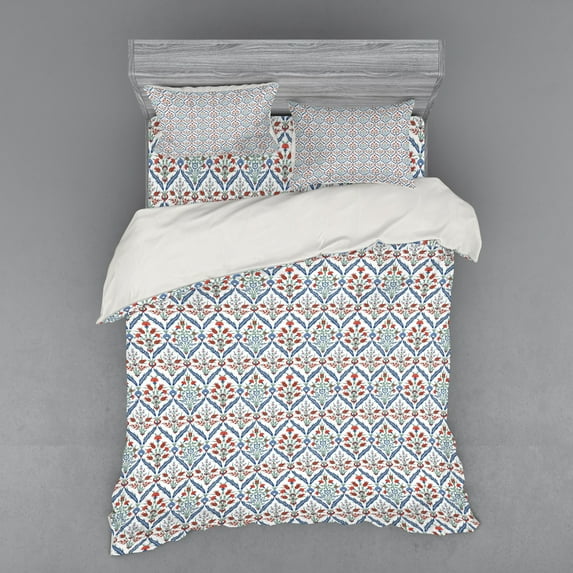Ambesonne Vintage Bedding Set 4 Pcs, Floral Patterns, Queen, Multicolor