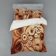 thumbnail image 1 of Ambesonne Vintage Bedding Set 4 Pcs, Mechanical Clocks Gears, Queen, Dark Orange Beige, 1 of 2