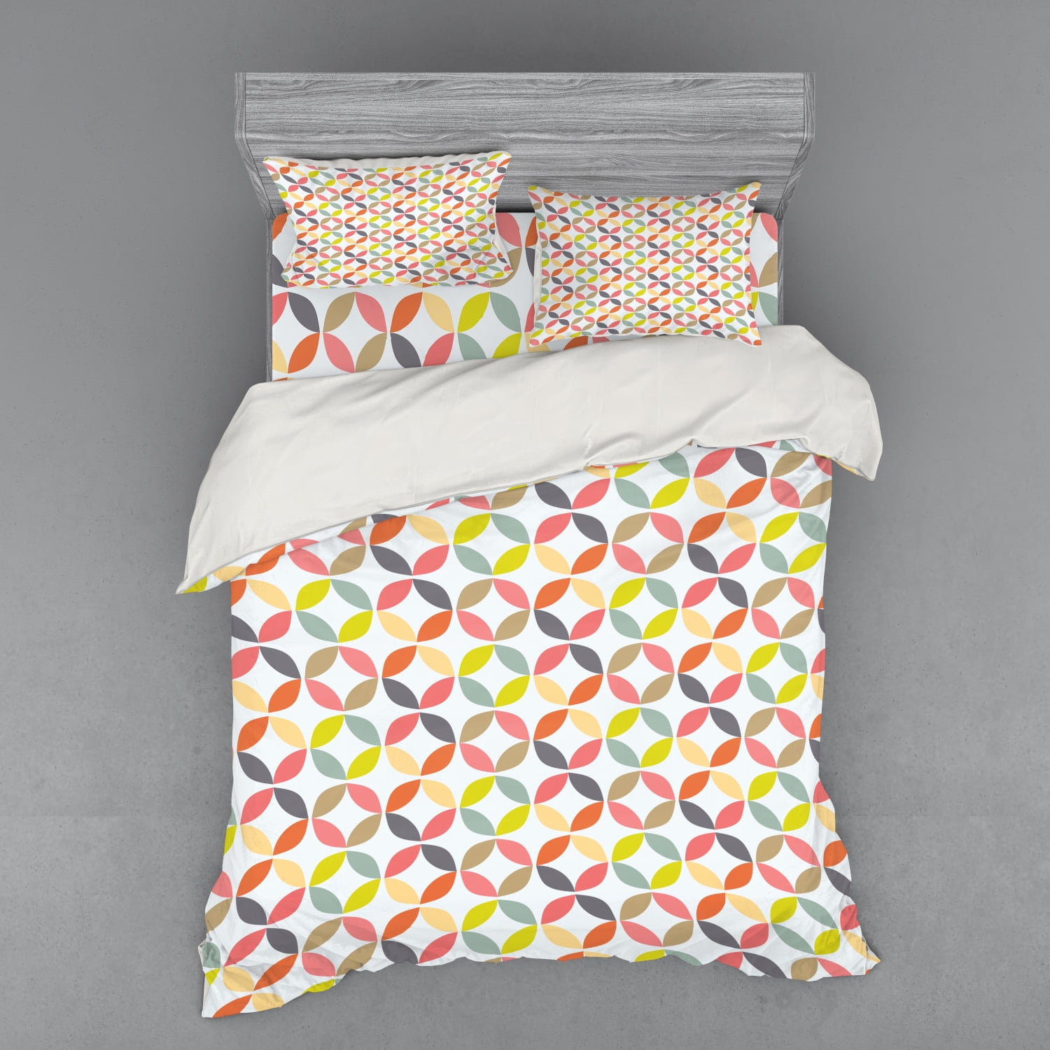 Queen Size Multicolor Geometric Pattern Duvet Cover Set