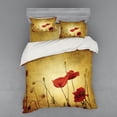 thumbnail image 1 of Ambesonne Vintage Bedding Set 4 Pcs, Poppy Flowers Bohemian, Queen, Pale Brown Vermilion, 1 of 3