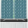 thumbnail image 1 of Ambesonne Vintage Blue Kitchen Curtains, Eastern Paisley, 55"x45", Dark Blue Teal and White, 1 of 3