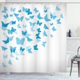 thumbnail image 1 of Ambesonne Vintage Blue Shower Curtain, Butterfly Flock, 69"Wx75"L, Azure Blue Pale Blue, 1 of 3