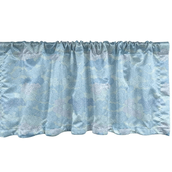Ambesonne Vintage Blue Window Valance, Cloudy Sky Chinese, 54" X 18", Pale Blue