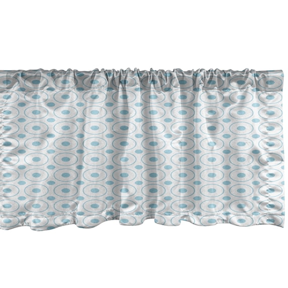 Ambesonne Vintage Blue Window Valance, Symmetrical Dots, 54" X 12", Pale Blue White