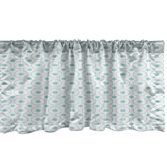 Ambesonne Vintage Blue Window Valance, Symmetrical Dots, 54" X 18", Pale Blue White