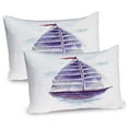 thumbnail image 1 of Ambesonne Vintage Boat Pillow Sham 2 Pack, Retro Ship Antique, 26"x20", Pale Blue and Purple, 1 of 3