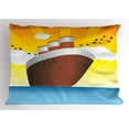 thumbnail image 1 of Ambesonne Vintage Boat Pillow Sham, Art Deco Big Ship, 26" X 20", Multicolor, 1 of 2