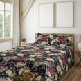 thumbnail image 1 of Ambesonne Vintage Boho Fitted & Flat Sheet with Shams 4 Pcs Set, English Garden Flowers, Full, Cream Dark Pink Indigo, 1 of 1