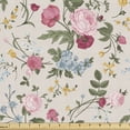 thumbnail image 1 of Ambesonne Vintage Botany Fabric by the Yard Upholstery, Victorian Flowers, 1 Yard, Eggshell Multicolor, 1 of 4