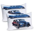 thumbnail image 1 of Ambesonne Vintage Car Pillow Sham 2 Pack, Retro Themed Car Print, 26"x20", Blue and Red, 1 of 3