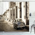 thumbnail image 1 of Ambesonne Vintage Car Shower Curtain, Old Car Cuba Street, 69"Wx70"L, Beige, 1 of 5