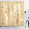 thumbnail image 1 of Ambesonne Vintage Cartography Shower Curtain, World, 69"Wx75"L, Champagne Pastel Brown, 1 of 1