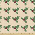 thumbnail image 1 of Ambesonne Vintage Christmas Fabric by the Yard Upholstery, Mistletoe Pattern, 3 Yards, Jade Green Raspberry, 1 of 5