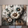 thumbnail image 1 of Ambesonne Vintage Curtains 2 Panel Set, Farmhouse Chamomiles Rustic, 108" x 108", Pale Tan Almond Teal, 1 of 2