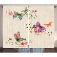thumbnail image 1 of Ambesonne Vintage Curtains 2 Panel Set, Wings Moth Transformation, 108" x 90", Multicolor, 1 of 2