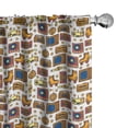 thumbnail image 1 of Ambesonne Vintage Curtains, 90s Theme Retro Fun Items, Pair of 28"x84", Mustard, 1 of 5