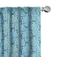 thumbnail image 1 of Ambesonne Vintage Curtains, Antique Floral Ornaments, Pair of 28"x63", Pale Sky Blue Teal Grey, 1 of 4