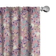 thumbnail image 1 of Ambesonne Vintage Curtains, Butterflies Blossoms Art, Pair of 28"x95", Pale Pink and Dark Coral, 1 of 4