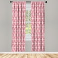 thumbnail image 1 of Ambesonne Vintage Curtains, Classical Art Nouveau Print, Pair of 28"x95", Maroon White, 1 of 2