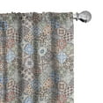 thumbnail image 1 of Ambesonne Vintage Curtains, Flora Pattern Squares Art, Pair of 28"x95", Blush and Dark Warm Taupe, 1 of 4
