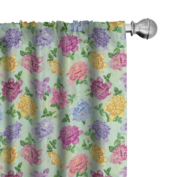 Ambesonne Vintage Curtains, Floral Beauty Bridal, Pair of 28"x63", Multicolor
