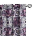 thumbnail image 1 of Ambesonne Vintage Curtains, Geometric Stripe Circle, Pair of 28"x84", Lavender Plum, 1 of 5
