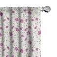thumbnail image 1 of Ambesonne Vintage Curtains, Girly Curly Stems, Pair of 28"x95", Pink Reseda Green, 1 of 5