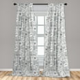 thumbnail image 1 of Ambesonne Vintage Curtains, Greyscale Poppy Flowers, Pair of 28"x63", Pale Taupe Charcoal Grey, 1 of 4