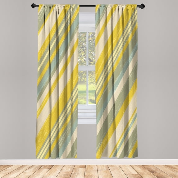 Ambesonne Vintage Curtains, Grungy Background Abstract, Pair of 28"x63", Blush Ivory