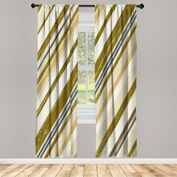 Ambesonne Vintage Curtains, Grungy Background Abstract, Pair of 28"x63", Fawn Champagne