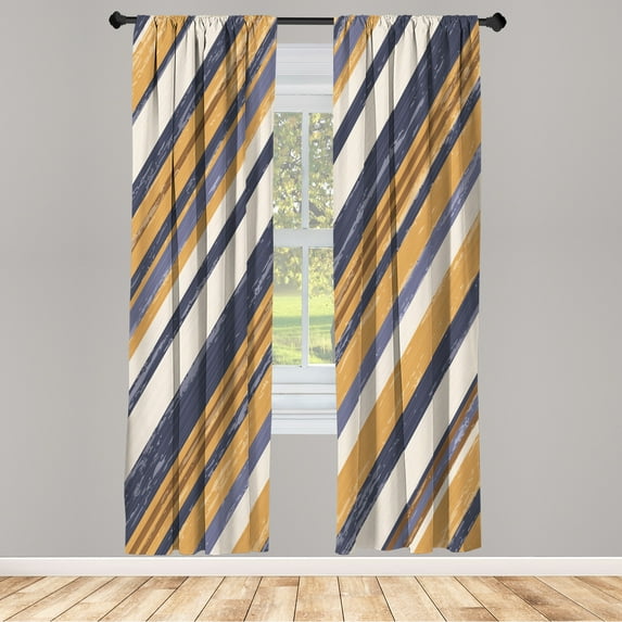 Ambesonne Vintage Curtains, Grungy Background Abstract, Pair of 28"x95", Dark Purple