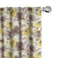 thumbnail image 1 of Ambesonne Vintage Curtains, Grungy Roses Romantic, Pair of 28"x63", Yellow Beige Brown, 1 of 5